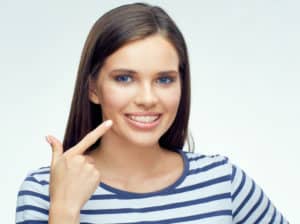 Adult woman with orthodontics
