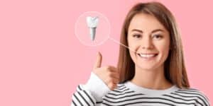 Woman with healthy teeth and dental implants in Boulder, CO